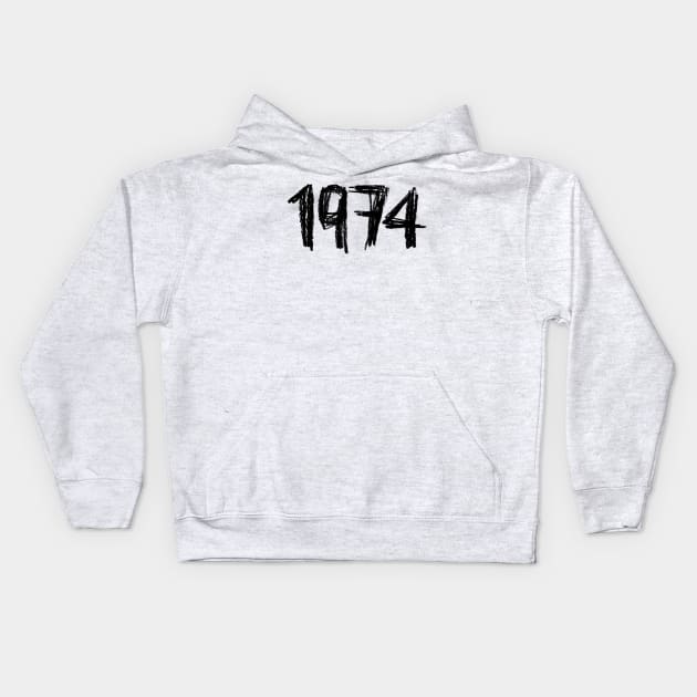 Year 1974, Born in 1974 Kids Hoodie by badlydrawnbabe